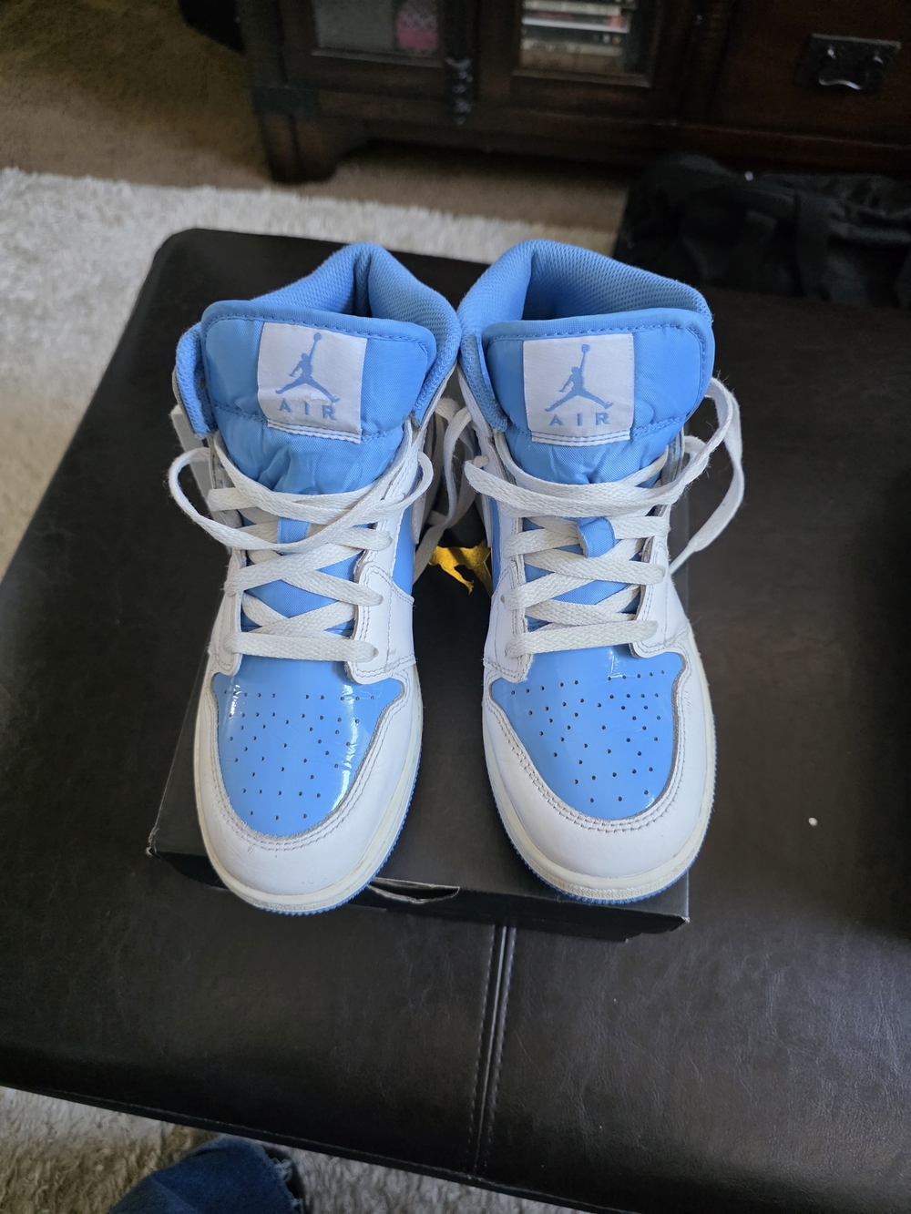 Jordan Kids High-Top Sneakers in Blue and White